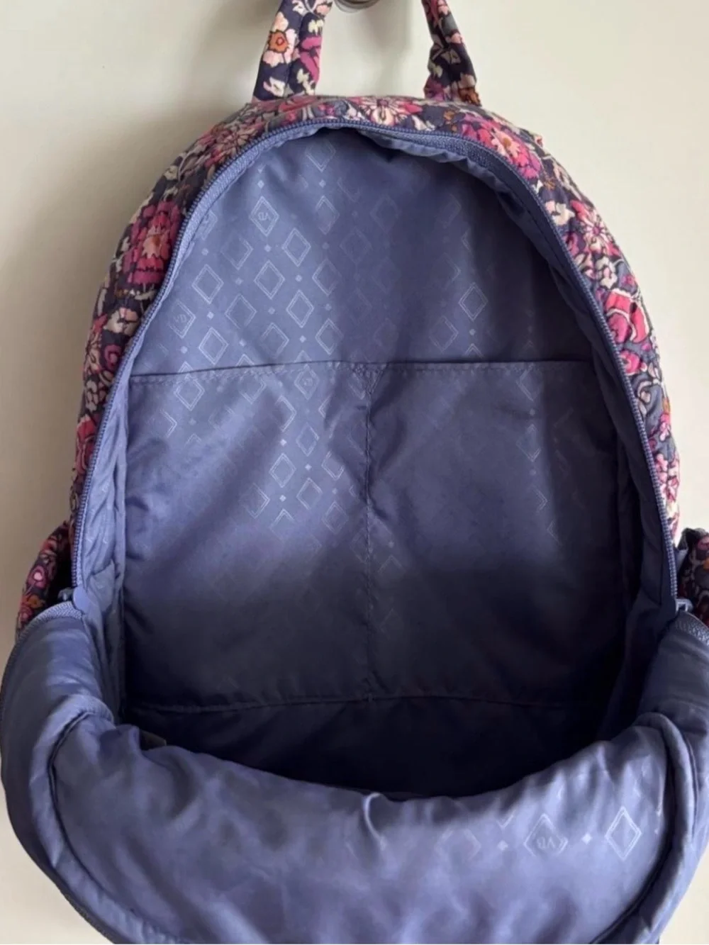 Vera Bradley Quilted Purple and Pink Floral Backpack